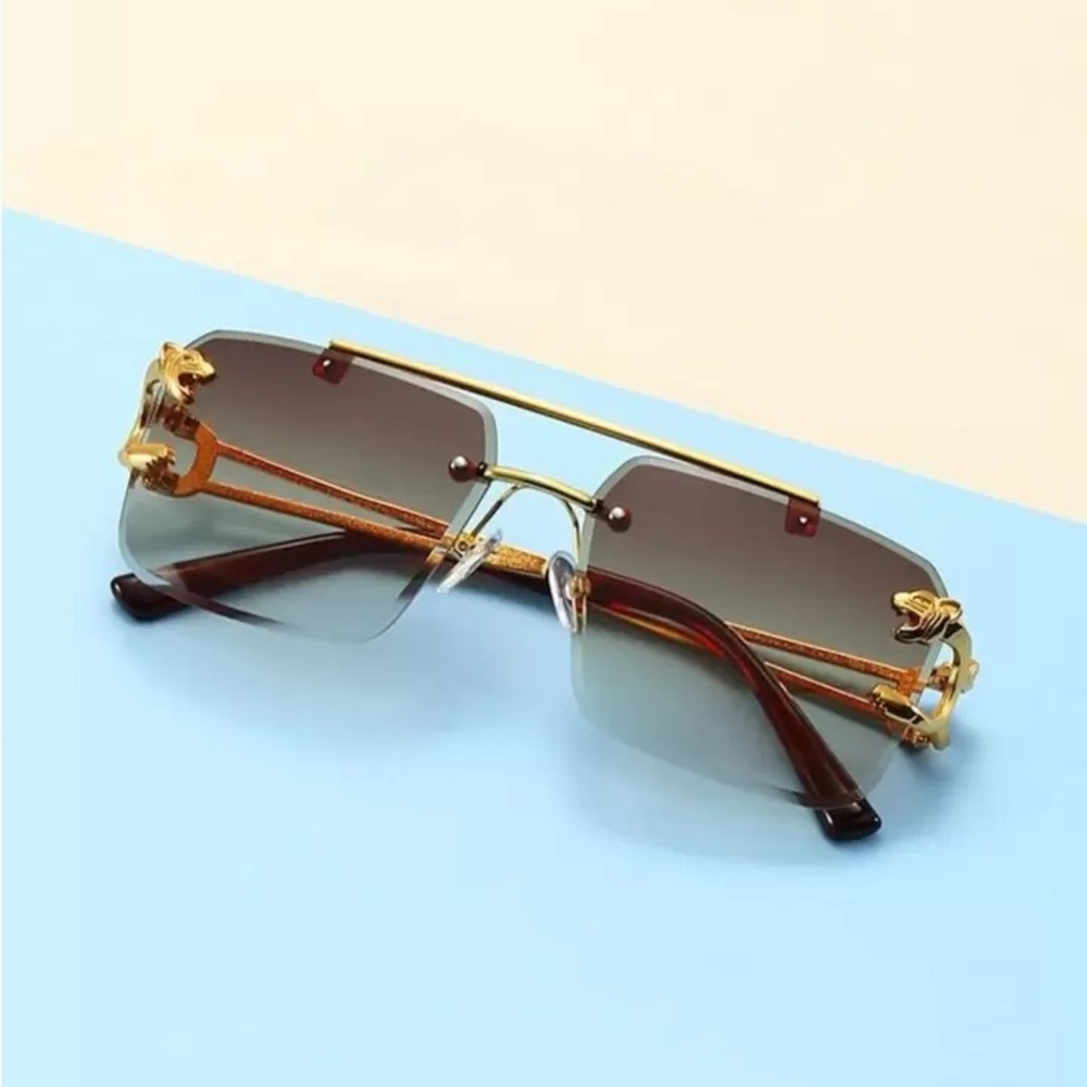 Gold and Brown Cat Sunglasses